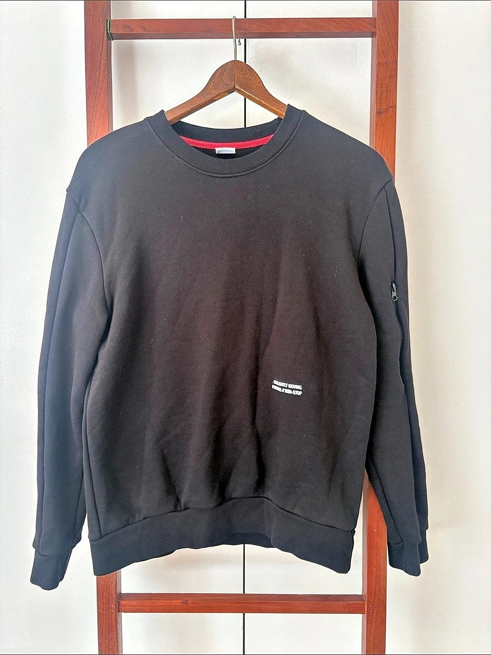 Zara Black Zip Pocket Sweatshirt Size Small